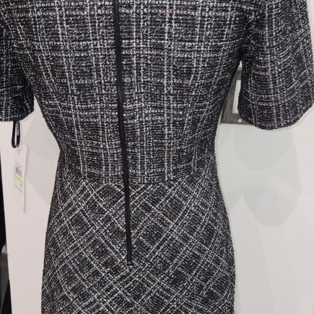 Calvin Klein Tweed Black Short Sleeve Dress - Picture 3 of 8